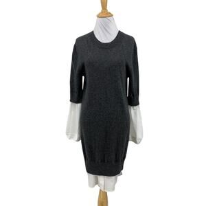 Brochu Walker Dress Women S Small Gray White Ebella Layered Looker Wool Cashmere